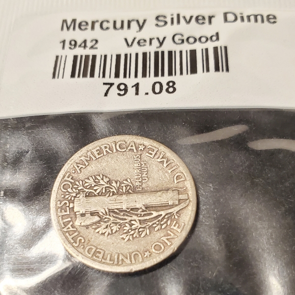 1942 Mercury Dime Coin Very Good - 1942P Mercury Dime - Picture 9 of 9